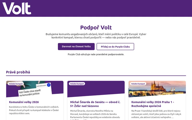 Darovací portál Volt Česko